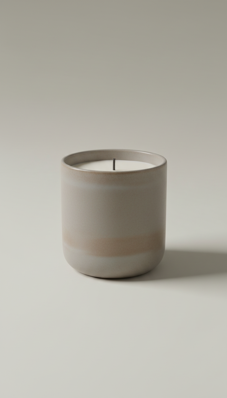 Greige Ceramic Vessel Candle